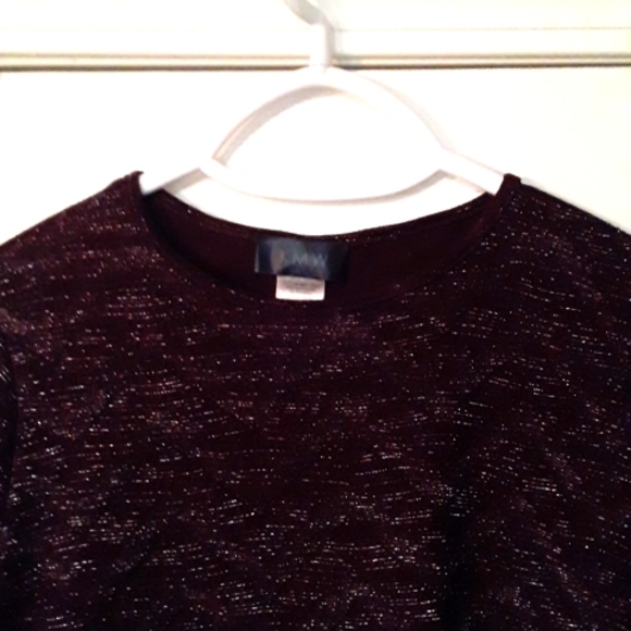 KMW wine color shimmer loose fit dress - Picture 4 of 5